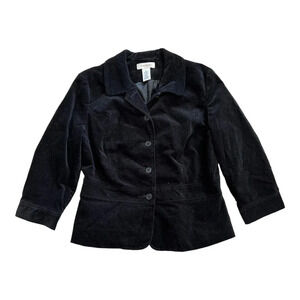 Isaac Mizrahi for Target Black Velour 3/4 Sleeve Blazer M